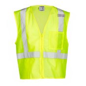 Hi-Vis Zipper Front 1-Pocket Vest in Lime